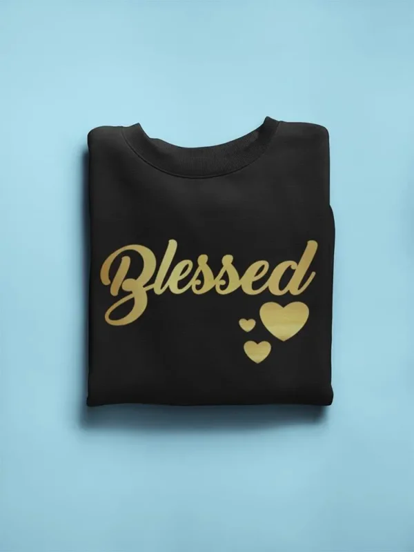 Blessed Title In Golden Font Sweatshirt Women's -GoatDeals Designs - Image 3